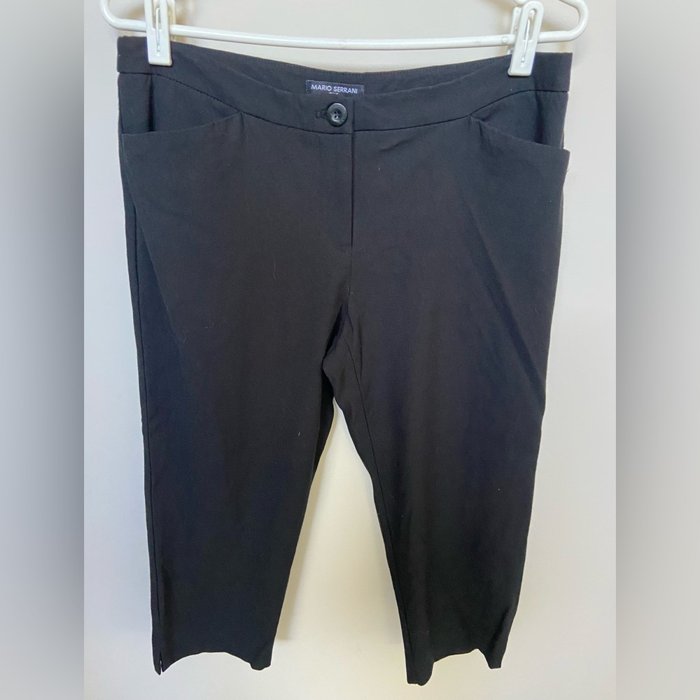 Mario Serrani Italy Stretch Black Capri  Size 8